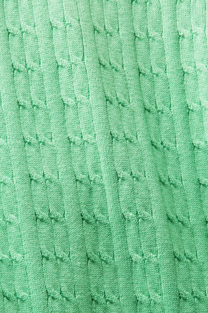 V領絞花針織開衫, 淺綠色, detail image number 5