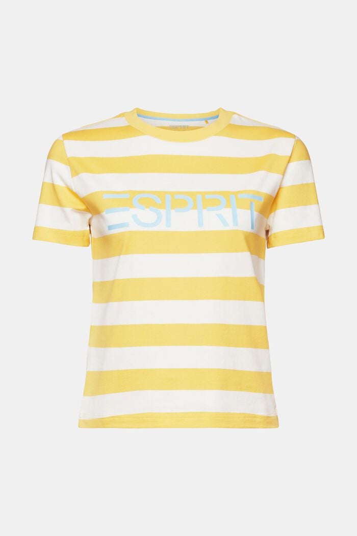 Striped Logo Cotton T-Shirt, SUNFLOWER YELLOW, detail image number 5