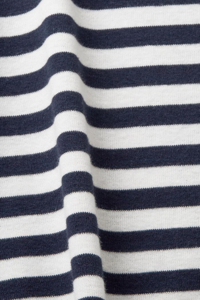 ‌LOGO標誌印花條紋棉質T恤, 海軍藍, detail image number 5