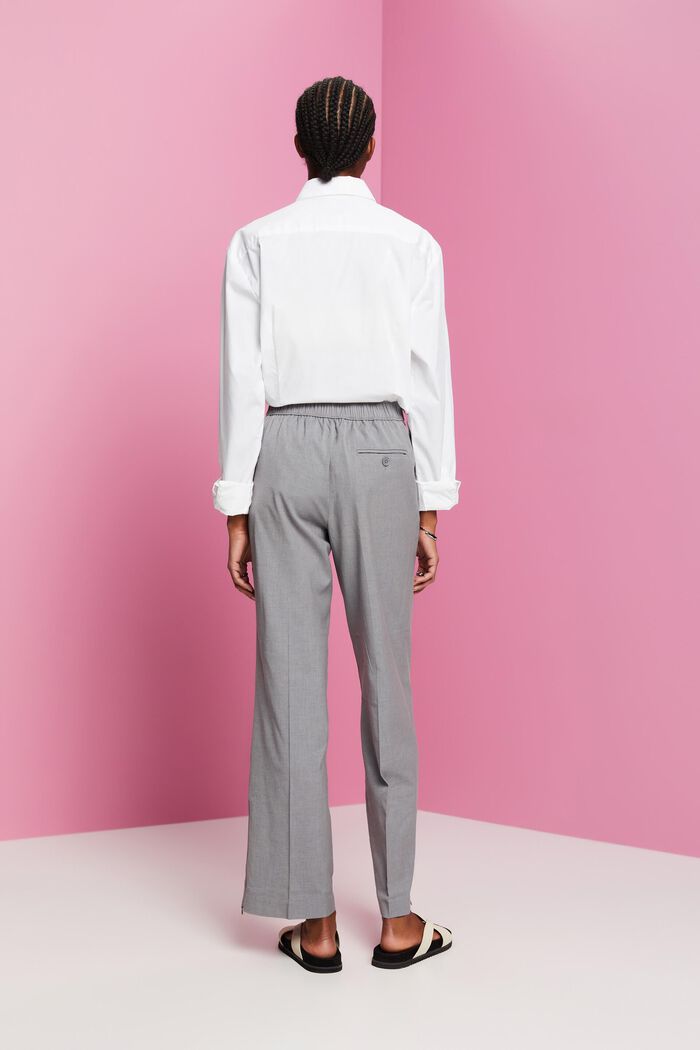 Split hem trousers with zip, LIGHT GREY, detail image number 3