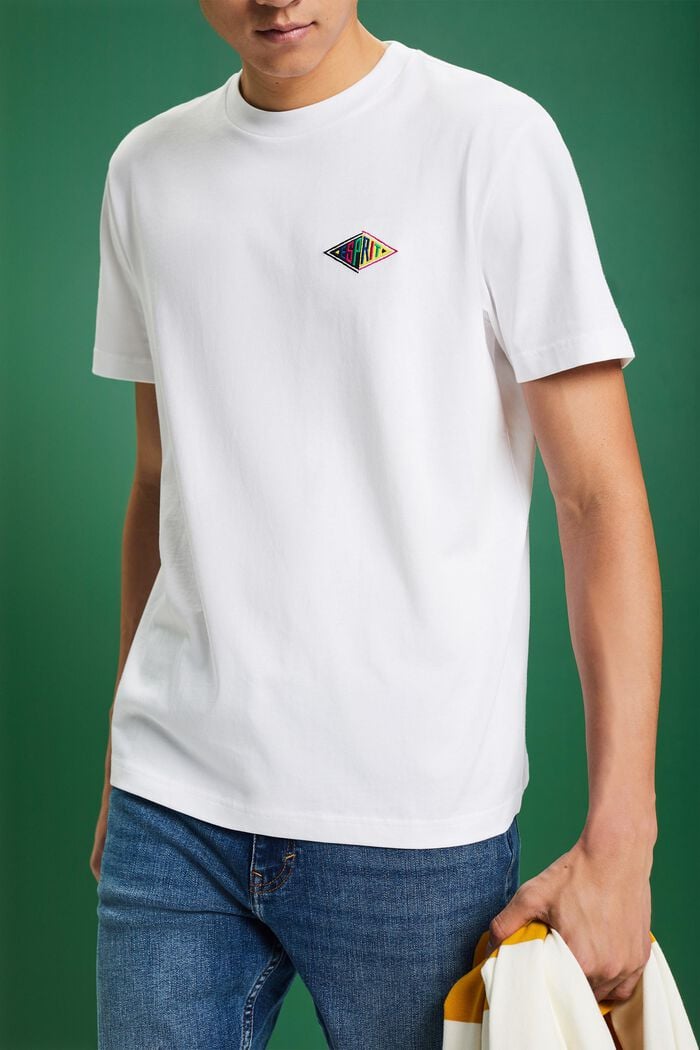LOGO標誌棉質平織布T恤, 白色, detail image number 2