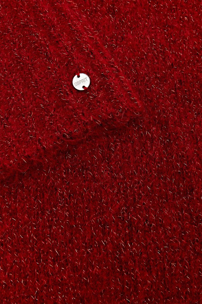 ‌馬海毛羊毛混紡圍巾, 深紅色, detail image number 1