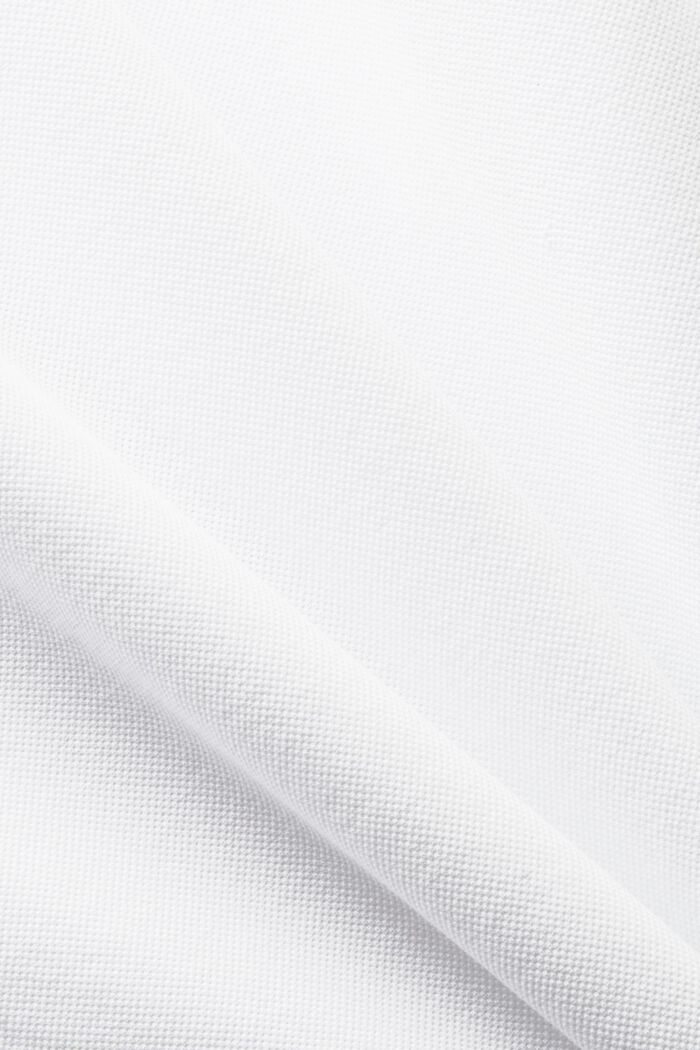 Cotton Pique Polo Shirt, WHITE, detail image number 4