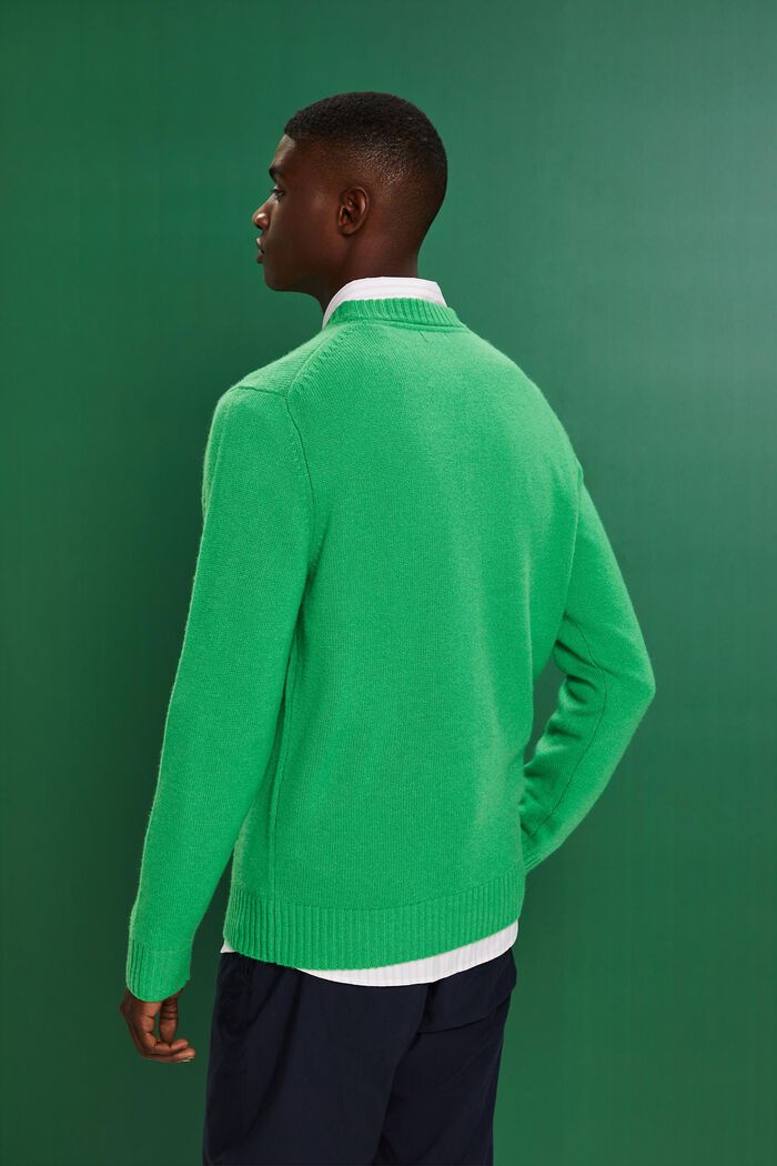 羊絨套頭衫, 深綠色, detail image number 4