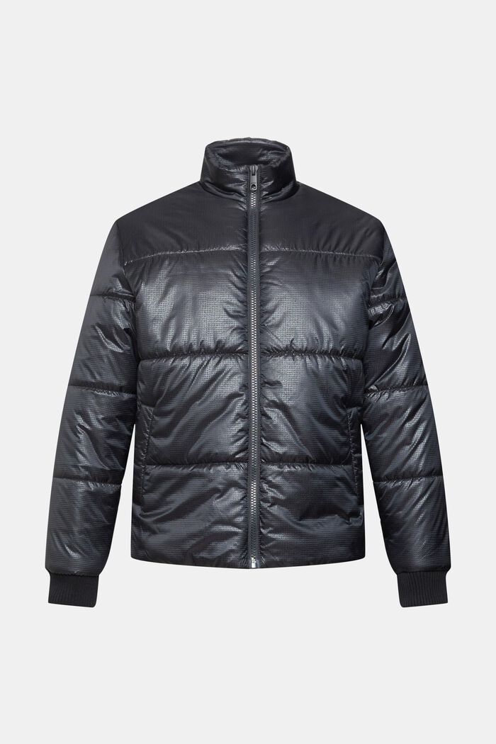 Textured puffer jacket, BLACK, detail image number 2
