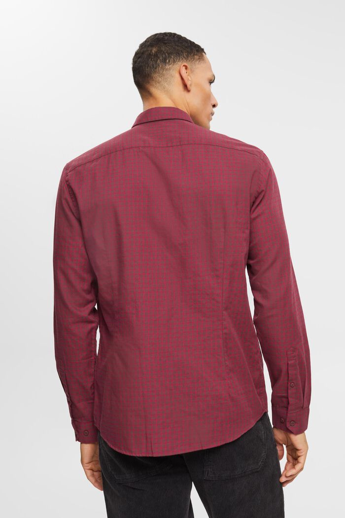 Checked slim fit shirt, BORDEAUX RED, detail image number 3