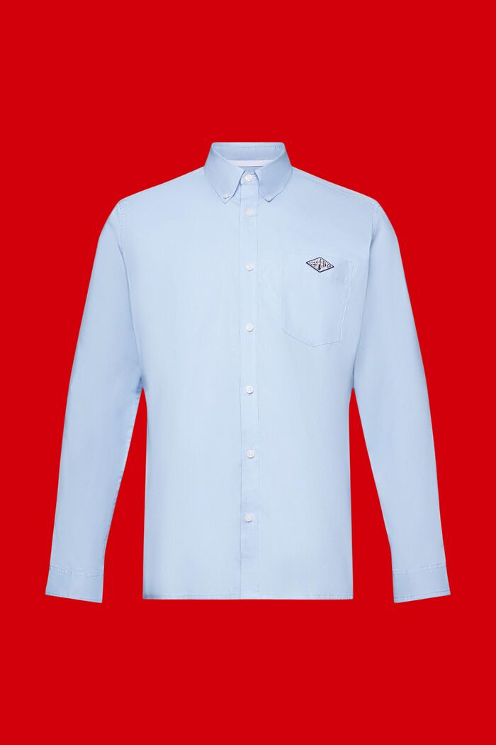 棉質扣角領恤衫, 淺藍色, detail image number 5