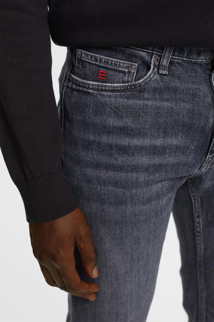 Mid-Rise Straight Jeans, BLACK MEDIUM WASHED, detail image number 2